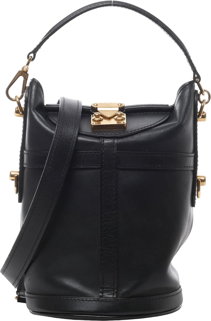 Louis Vuitton Duffle PM Leather 2Way Handbag in Black