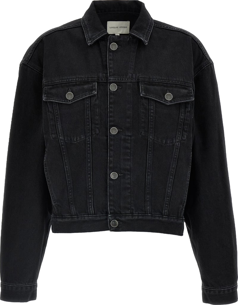 Loulou De Saison Black Organic Cotton Denim Jacket