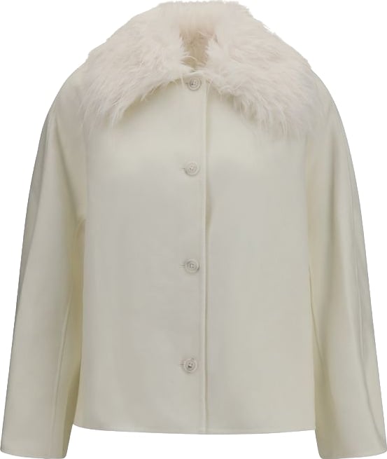 White Rafe Detachable Faux-Fur Wool-Cashmere Jacket