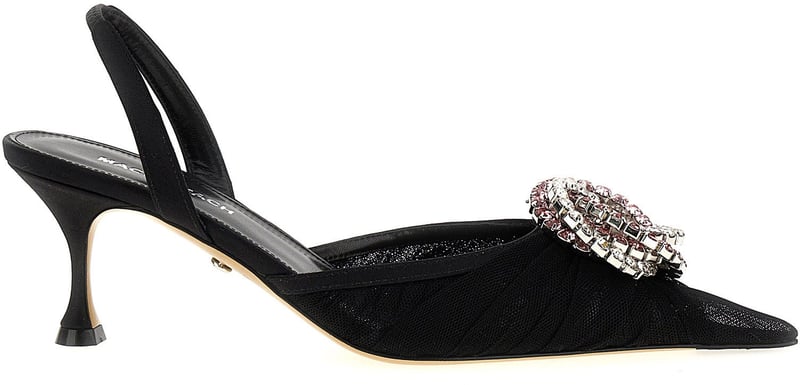 MACH & MACH Black Polyamide Mid Heel Pumps