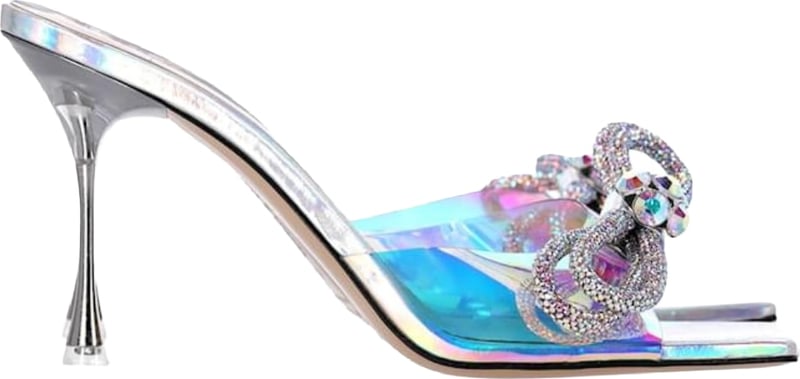 Mach & Mach Double Bow Iridescent Mules
