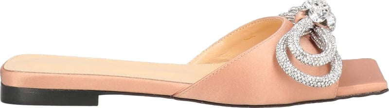 Mach & Mach Double Bow Satin Slides Pink