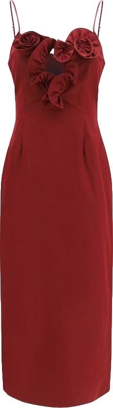 Magda Butrym Bordeaux Cotton Cocktail Dress