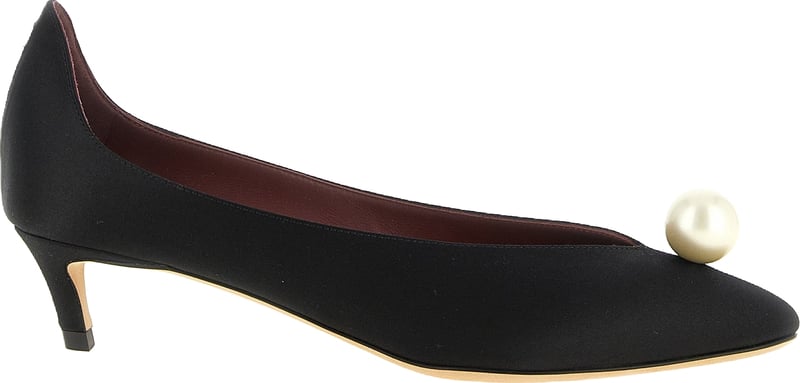 Magda Butrym Black Viscose Mid Heel Pumps