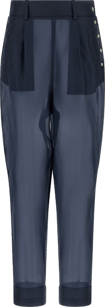 MAISON JEJIA Blue Silk Casual Pants