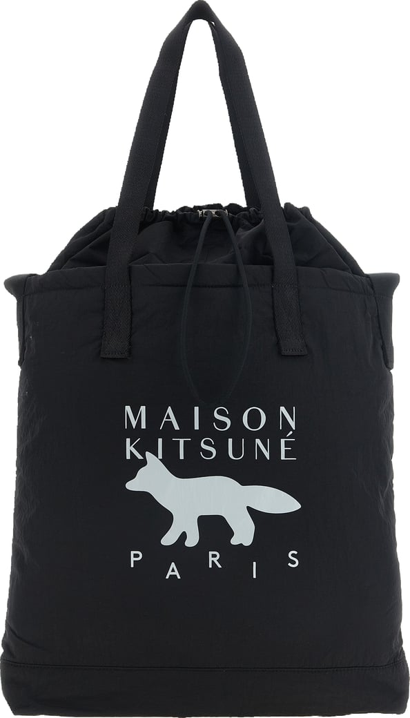 Maison Kitsuné Black Nylon Tote Bag