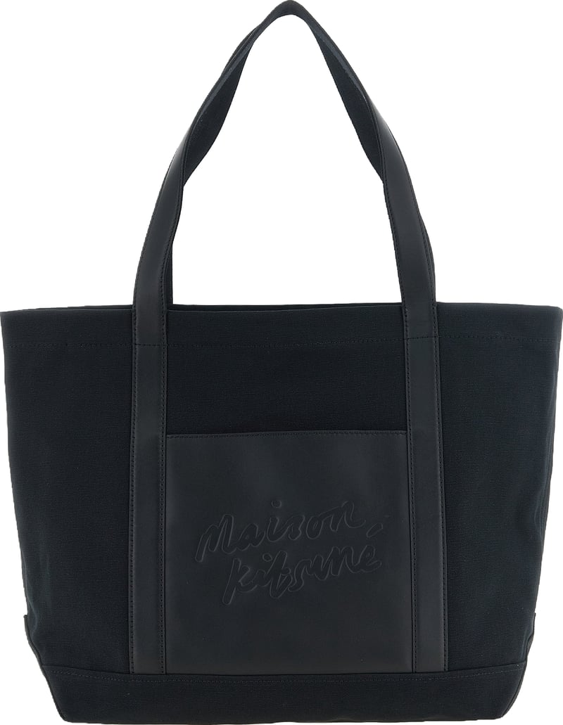Maison Kitsuné Black Cotton Tote Bag