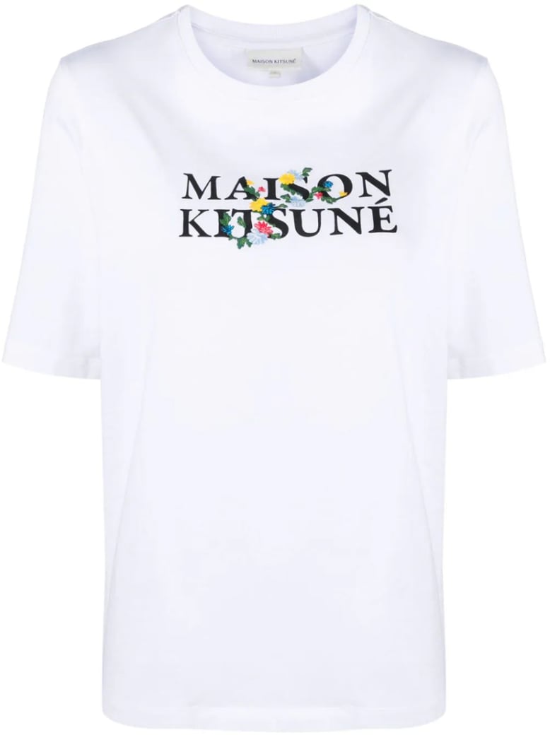 Flowers Print Classic Logo T-shirt