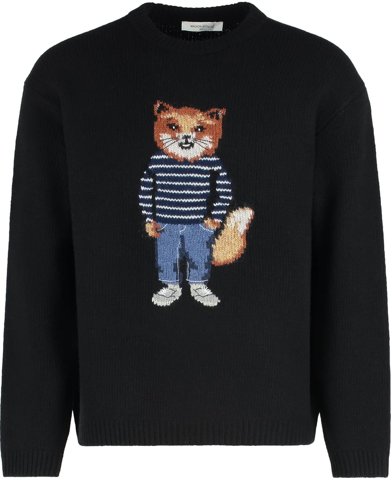 Sweater with round neck in wool
