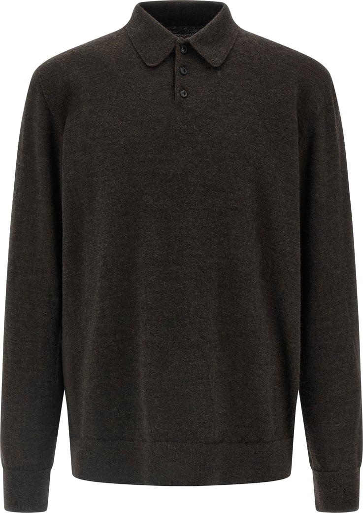 Maison Margiela Brown Wool Polo Shirt