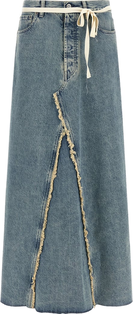 Maison Margiela Blue Cotton Mini Skirt