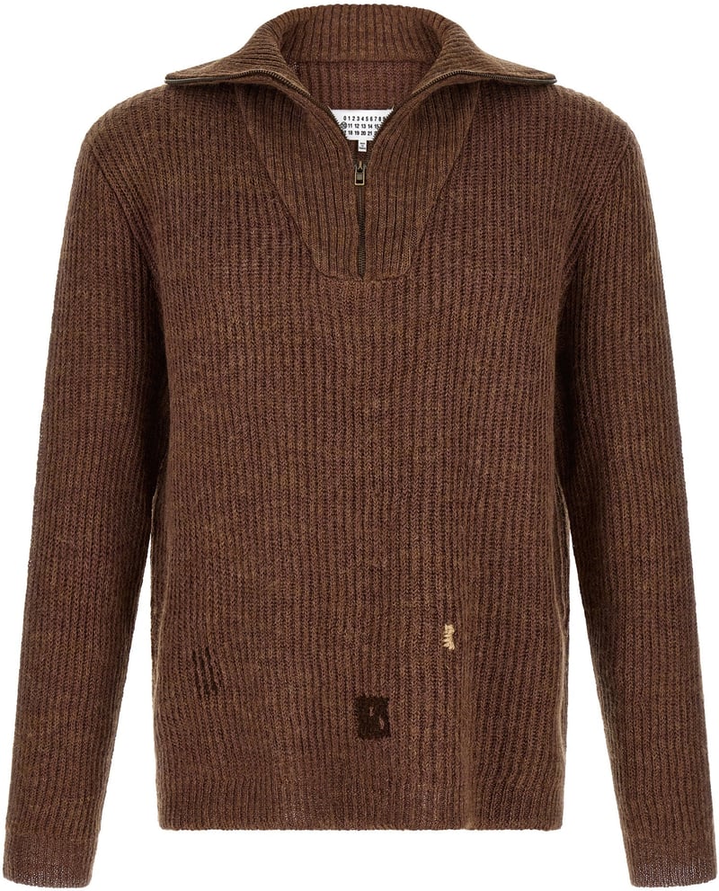 Maison Margiela Brown Linen Cardigan
