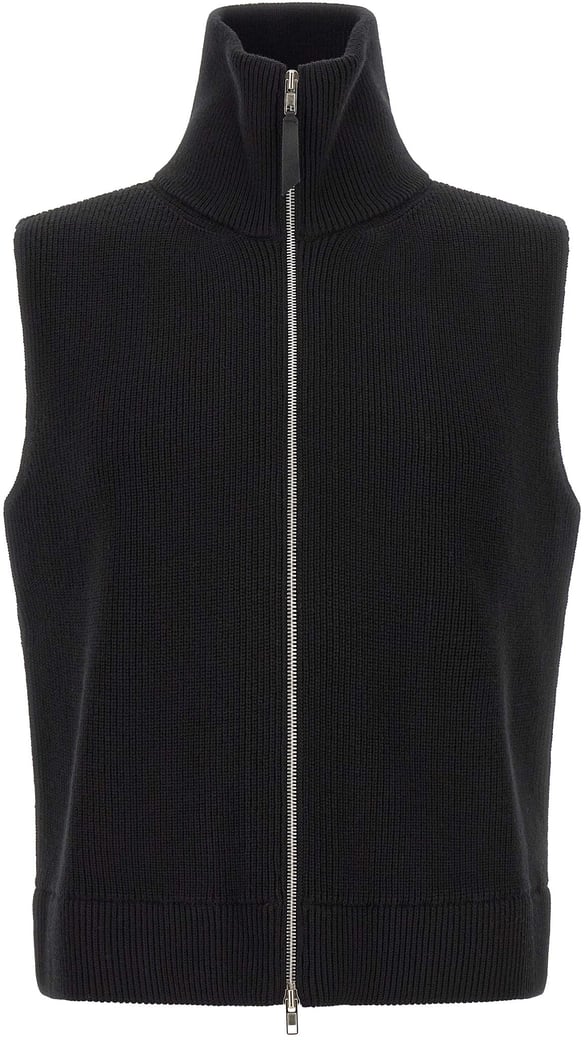 Maison Margiela Black Wool Sleeveles Sweater