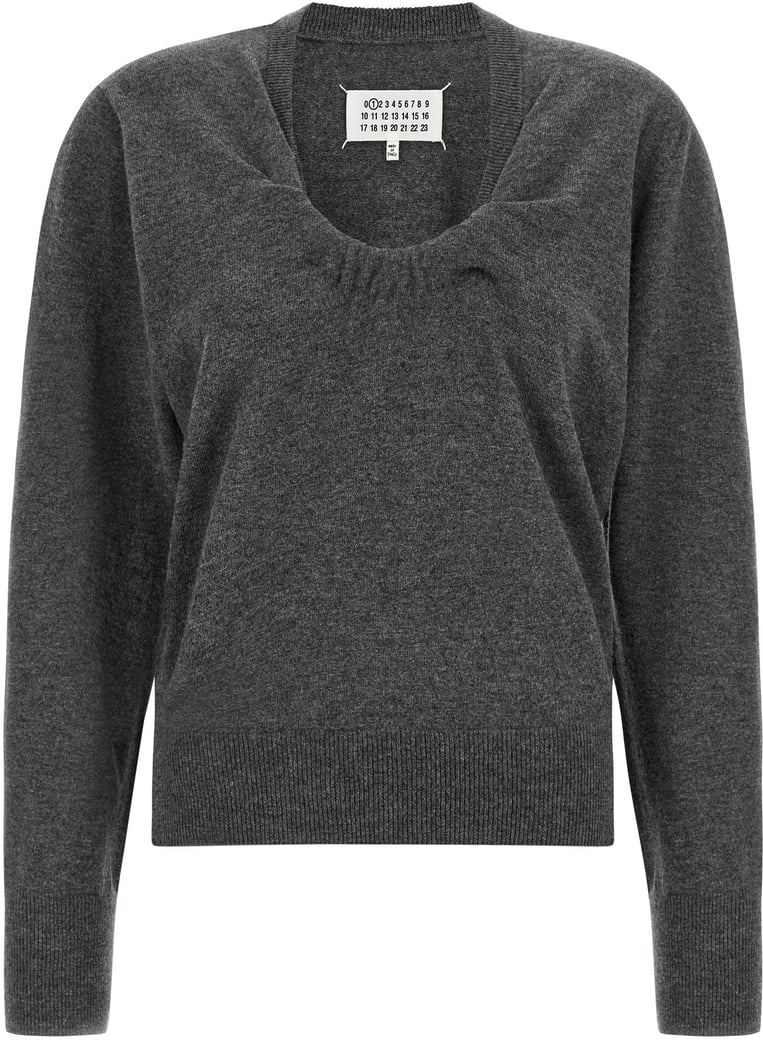Maison Margiela Gray Virgin Wool Cardigan