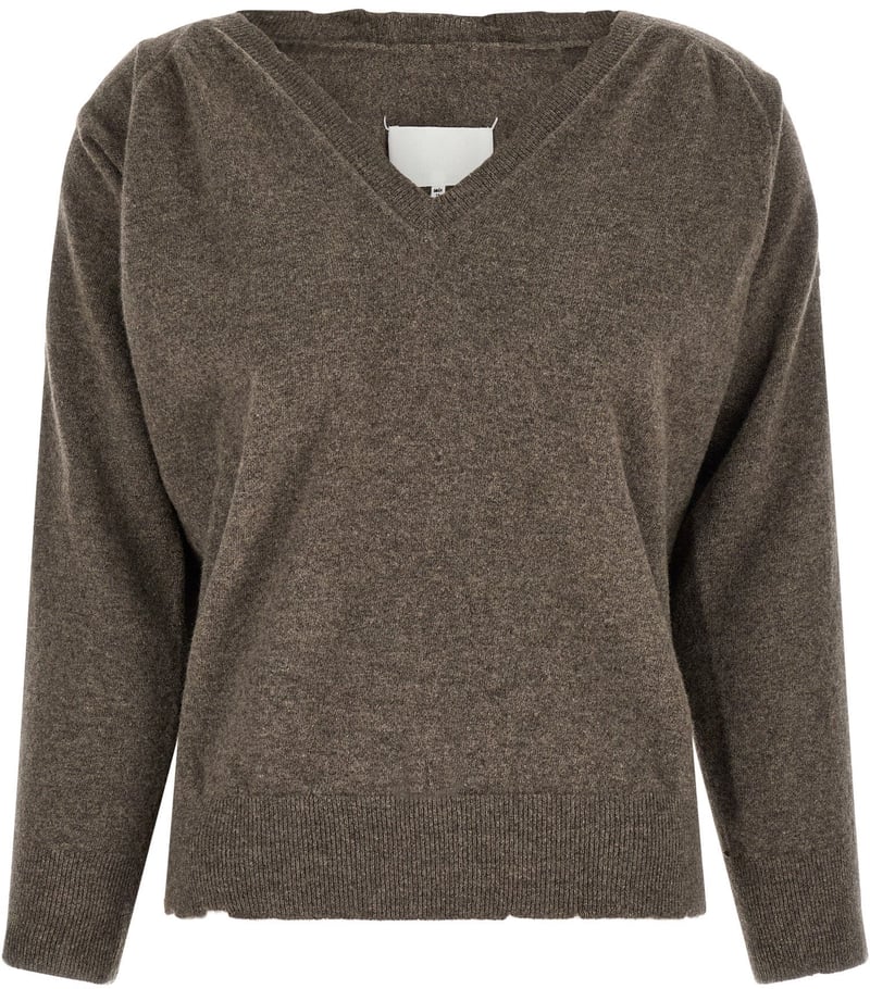 Maison Margiela Brown Virgin Wool Cardigan