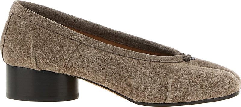 Maison Margiela Gray Calfskin Mid Heel Pumps