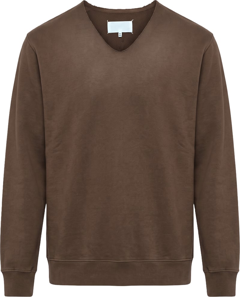 Cotton sweater with V-neck