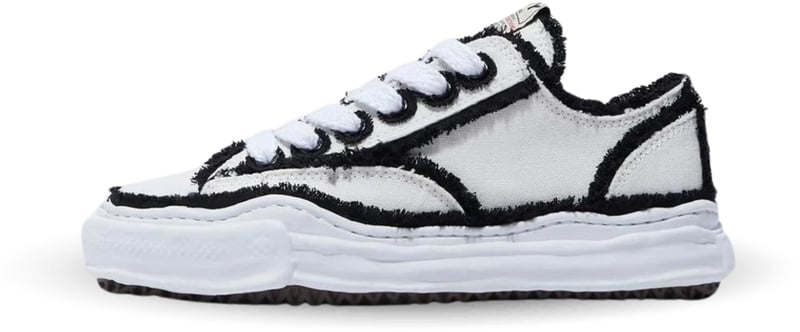 Maison Mihara Yasuhiro Peterson OG Sole Canvas Low Frayed White Black