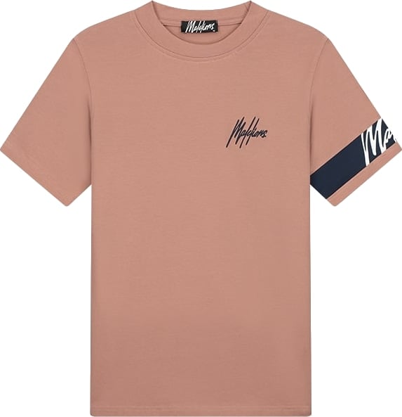 Malelions Captain T-shirt MM3-SS24-06 Light Mauve/Navy