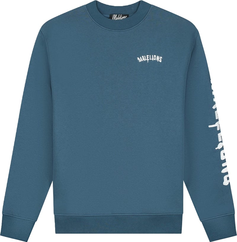 Malelions Graffiti Sweater MM1-AW25-44 Blue Slate