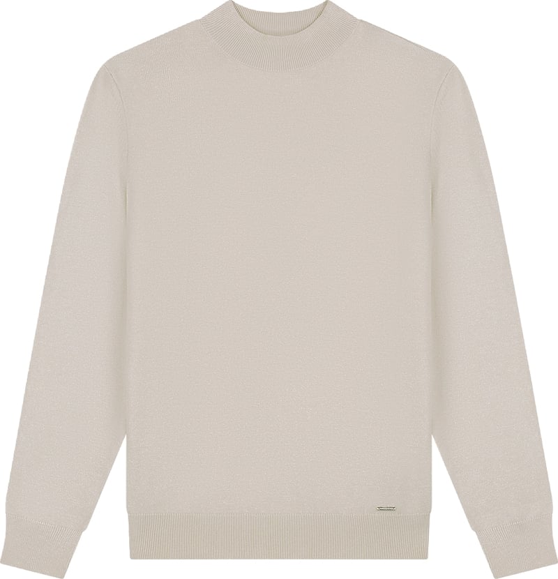 Malelions Knitted Mockneck Sweater MM3-AW25-13 Sand