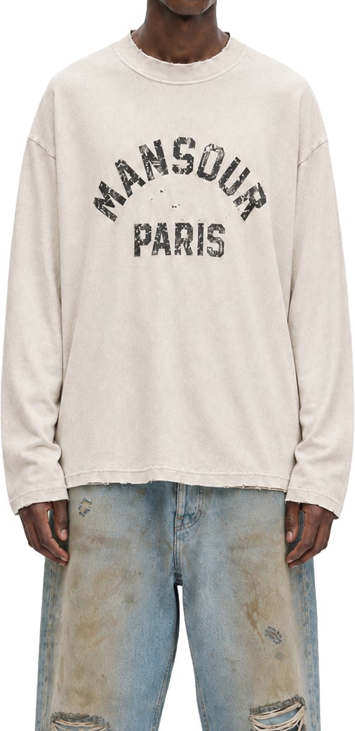 Paris College Destroyed Longsleeve Vintage Beige