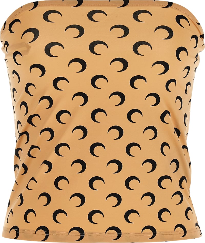 Marine Serre Beige Polyamide T-Shirt