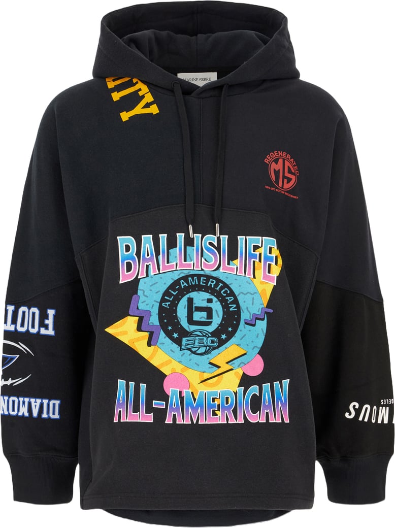 Marine Serre Black cotton and polyester sweatshirt