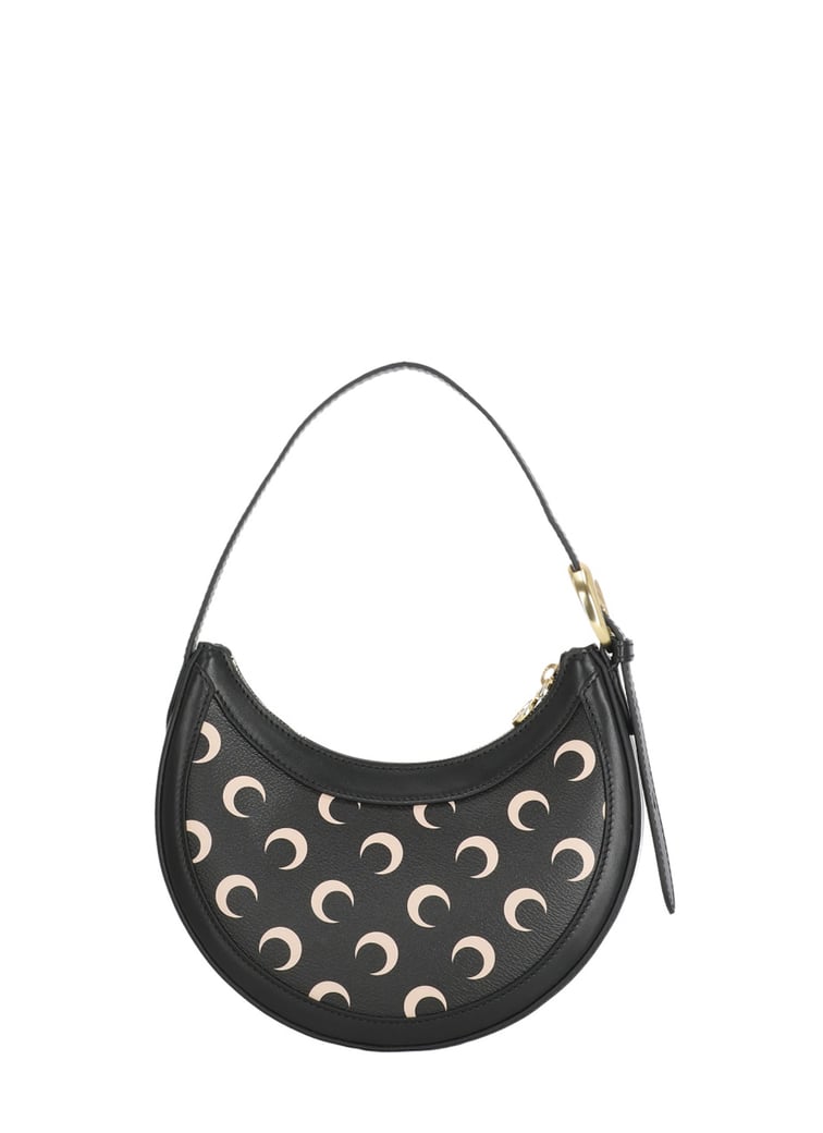 Crescent Moon Pattern Gold Buckle Handbag