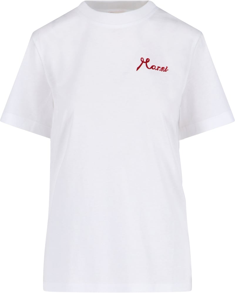 Short-Sleeve White T-Shirt with Elegant Embroidered Detail