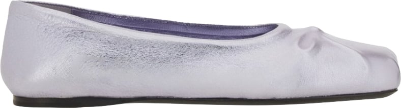 Metallic Little Bow Ovine Leather Flats
