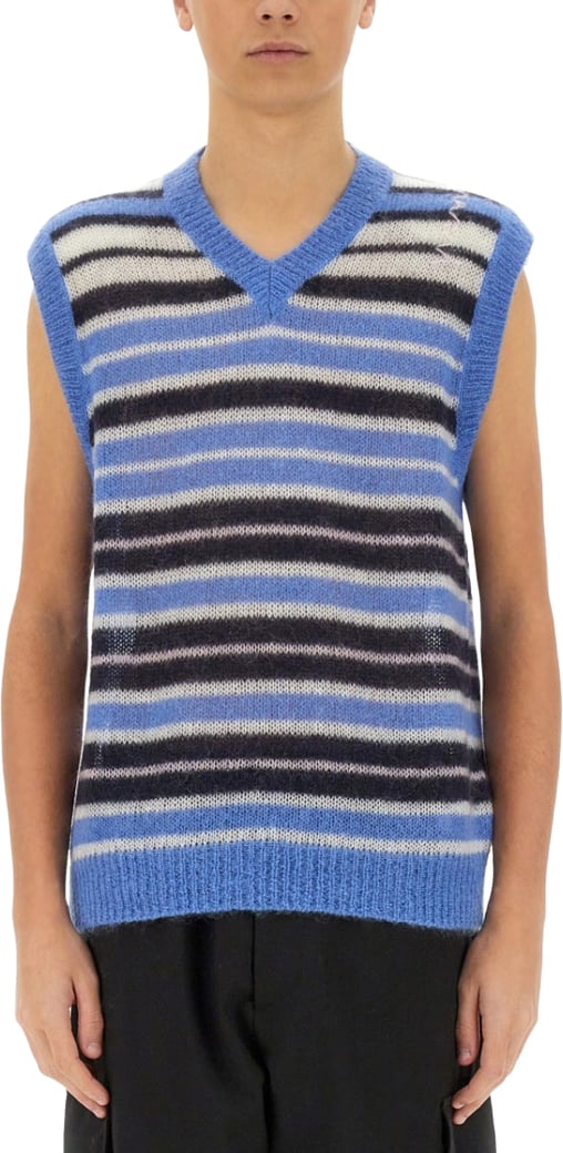 Striped Mohair Blend Vest