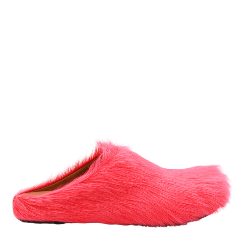 Vibrant Pink Faux Fur Slip-On Mules