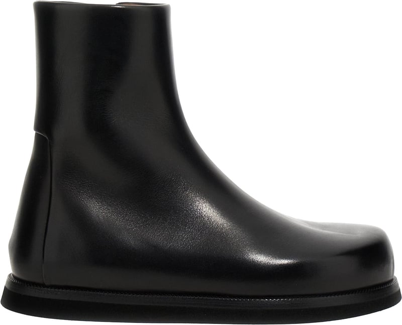 Marsell Black Calfskin Ankle Boots