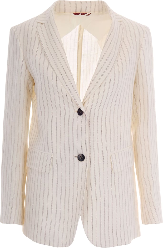 Pinstriped Linen Blazer
