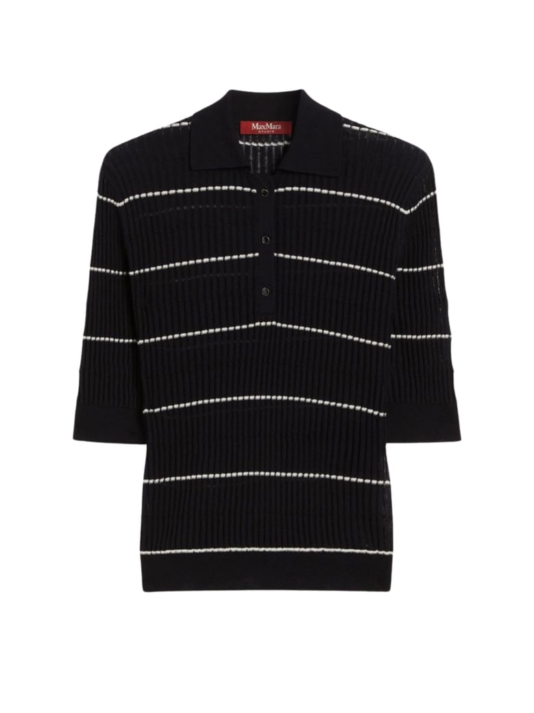 Blue White Horizontal Stripes Polo Shirt