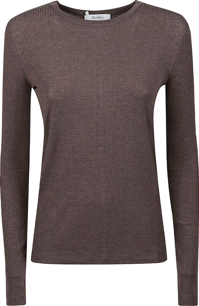 Mxmsalmone Round Neck Long Sleeve Top Brown