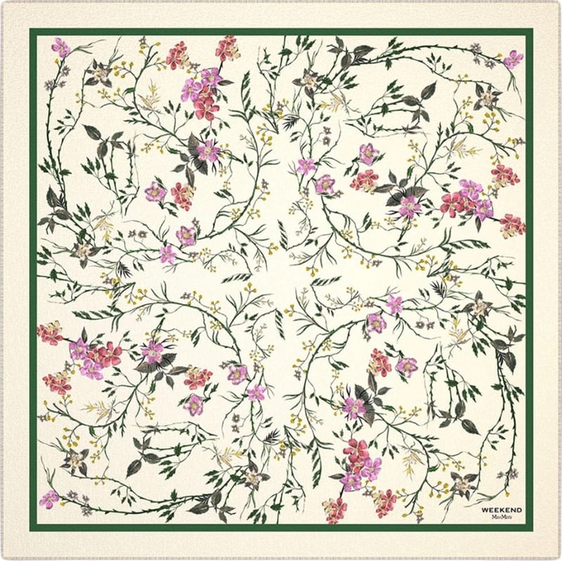 Scarfs Dis. Floreale Bianco