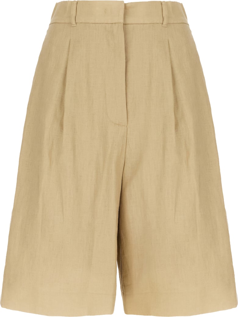 Maxmara Beige linen bermuda shorts