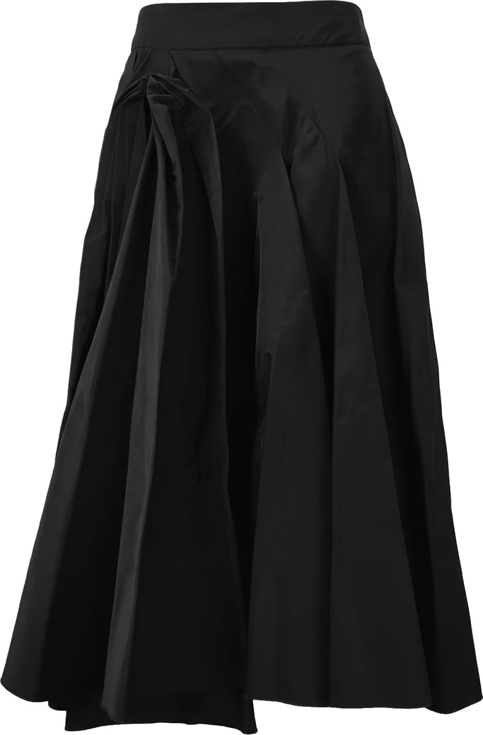Long skirt in mixed silk