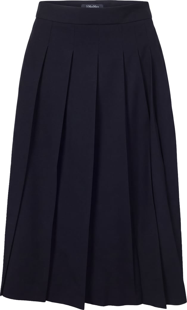 Midi skirt in wool fabric with pleats