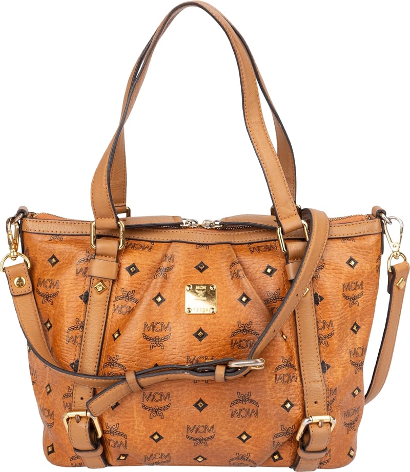 MCM Monogram Visetos Shopper Project Tote Handbag