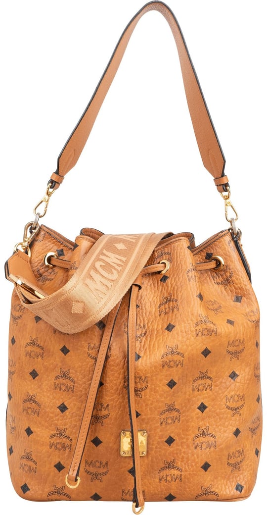 MCM Monogram Visetos Canvas Aren Bucket Drawstring Crossbody Bag
