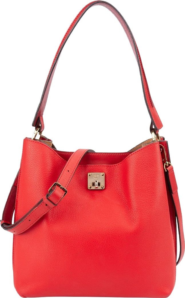 MCM Visetos Pebbled Leather Milla Hobo Shoulder Bag