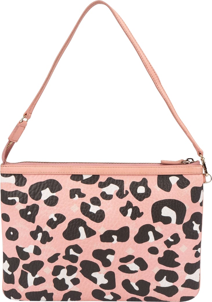 MCM Monogram Visetos Leopard Print Shoulder Bag