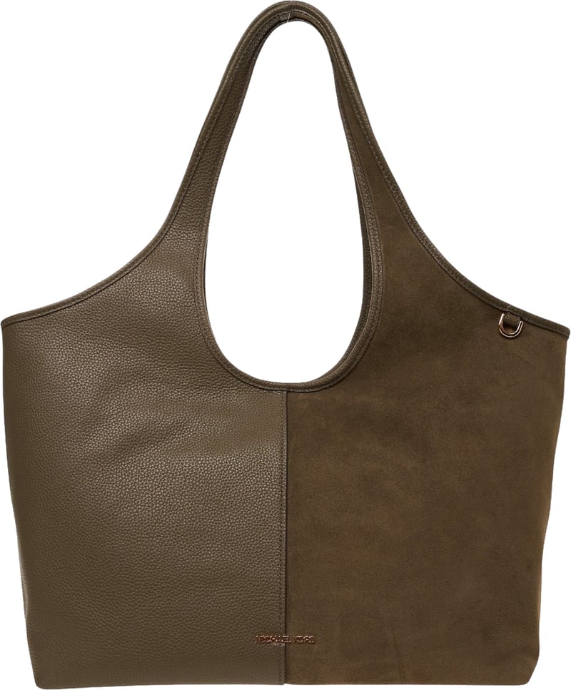 Shopper in leather and suede