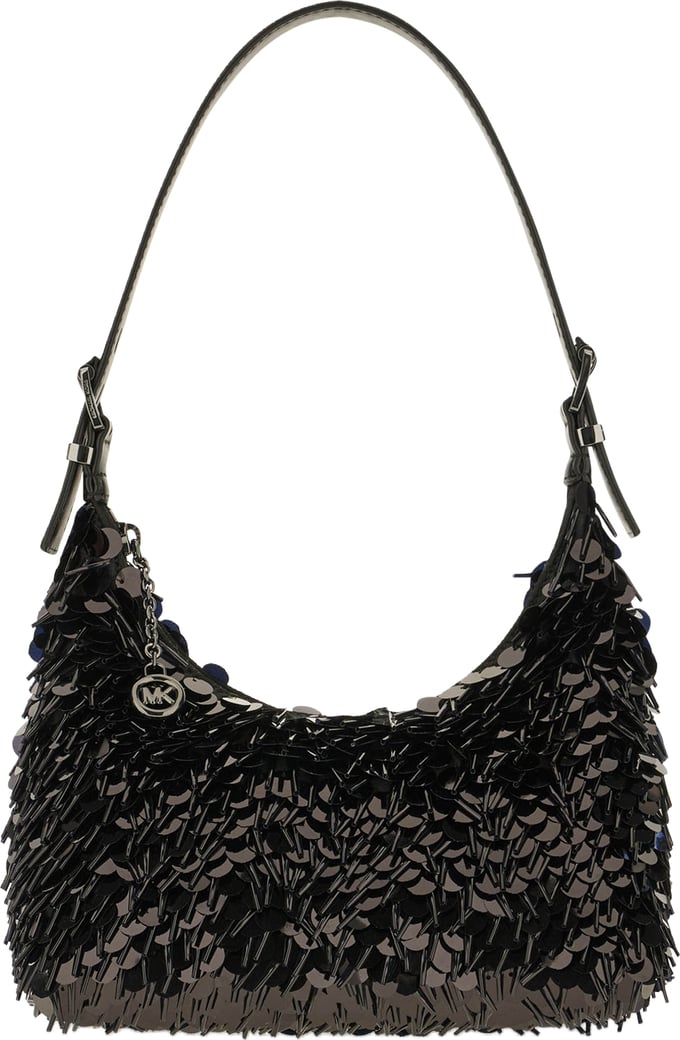 Michael Kors Black paillettes small Nolita shoulder bag