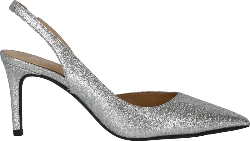 MICHAEL KORS ALINA FLEX SILVER SLINGBACK PUMPS