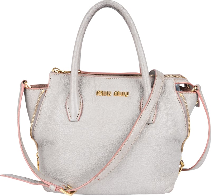 Miu Miu Vitello Leather Madras Handbag