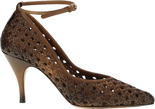 Miu Miu Beige Calf Leather Bos Taurus High Heel Pumps